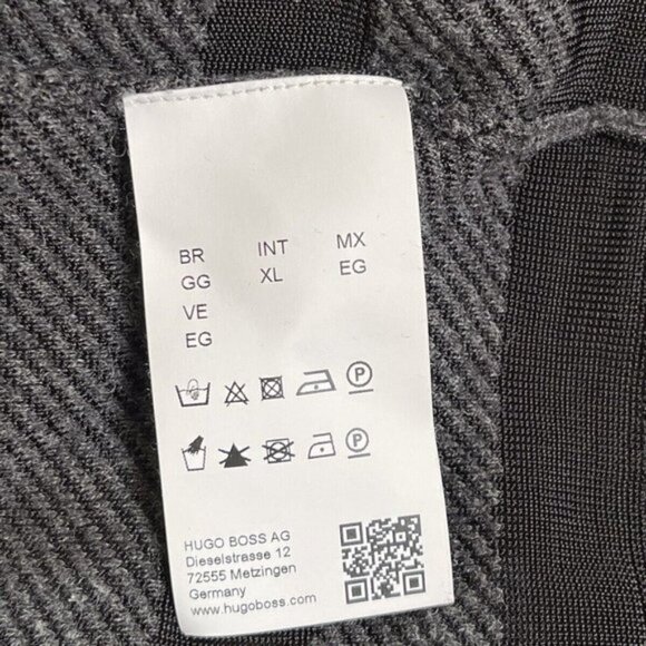 Hugo Boss Sweater Mens XL Gray Black Stripe Knit Silk Cashmere Pullover Party - Picture 8 of 11